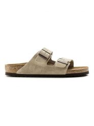Birkenstock Skórzane klapki "Arizona" w kolorze beżowym rozmiar: 37. Brązowe klapki Birkenstock, ze skóry. Za 419.69 zł.