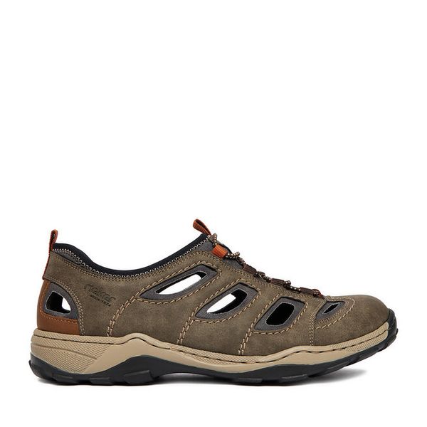 Sandały Rieker. Brązowe sandały Rieker, bez zapięcia. Za 349.99 zł.