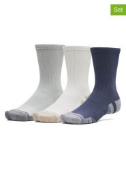 Under Armour Skarpety (3 pary) "Performance Tech" w kolorze białym, szarym i granatowym rozmiar: L. Białe skarpety Under Armour, bez wzorów, z materiału. Za 49.95 zł.