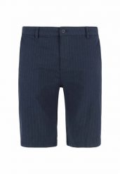 Eleganckie spodenki męskie w prążek P-ELFS. Niebieskie szorty Volcano, m, bez wzorów, z bawełny, eleganckie. Za 119.99 zł.
