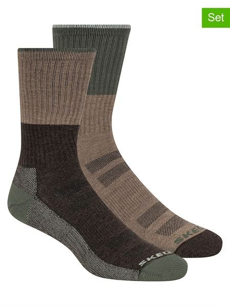 Skechers Skarpety (2 pary) w kolorze brązowym rozmiar: 27,5-35,5. Brązowe skarpety Skechers, bez wzorów, ze splotem. Za 26.99 zł.