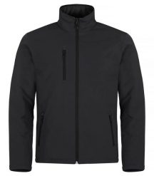 Clique Pikowana kurtka softshell męska – Czarna, czyste linie. Czarne kurtki CLIQUE, m, bez wzorów, z polaru, bez kaptura. Za 307.29 zł.