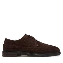 Półbuty Gant. Brązowe eleganckie półbuty GANT, bez wzorów, bez obcasa, bez zapięcia. Za 679.99 zł.