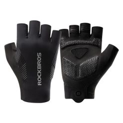 Rękawiczki rowerowe Rockbros wiosna/lato/jesień, krótkie palce. Zielone rękawiczki ROCKBROS, na jesień, bez wzorów. Za 69.99 zł.