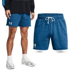 Spodenki sportowe męskie Under Armour UA Rival Terry. Niebieskie krótkie spodenki sportowe Under Armour, m, bez wzorów. W wyprzedaży za 218.40 zł.