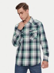 Wrangler Koszula Western 112357242 Zielony Regular Fit. Zielone koszule Wrangler, l, bez wzorów, z bawełny, bez kołnierzyka, bez ramiączek. Za 189.99 zł.