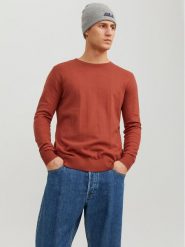 Jack&Jones Sweter 12208364 Pomarańczowy Regular Fit. Brązowe swetry rozpinane Jack&Jones, m, bez wzorów, z bawełny, bez kołnierzyka, bez ramiączek. Za 99.99 zł.