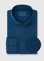 PAKO LORENTE - Granatowa dzianinowa koszula męska. Koszule Pako Lorente, l, bez wzorów, z bawełny, bez kołnierzyka, bez ramiączek. Za 299.99 zł.