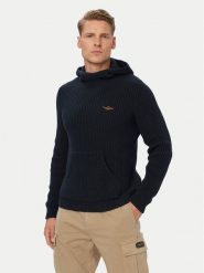 Aeronautica Militare Sweter 262MA1665UL00409 Granatowy Regular Fit. Niebieskie swetry rozpinane Aeronautica Militare, l, bez wzorów, z bawełny, bez kołnierzyka, bez ramiączek. Za 749.99 zł.