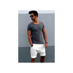 Button short pants krótkie spodenki ecru jeans. Brązowe szorty Button, l, bez wzorów, z bawełny. Za 399.00 zł.