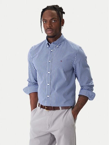 Tommy Hilfiger Koszula Gingham MW0MW41713 Niebieski Regular Fit. Niebieskie koszule Tommy Hilfiger, m, bez wzorów, z bawełny, bez kołnierzyka, bez ramiączek. Za 369.99 zł.