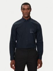 Armani Exchange Koszula 6DZC20 ZNXLZ Granatowy Regular Fit. Niebieskie koszule Armani Exchange, m, bez wzorów, z bawełny, bez kołnierzyka, bez ramiączek. Za 239.99 zł.