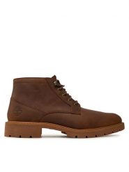 Timberland Trzewiki ELMHURST CHUKKA WR BASIC TB0A29E32031 Brązowy. Brązowe botki sznurowane Timberland, bez wzorów, z nubiku, bez obcasa, bez zapięcia. Za 549.99 zł.