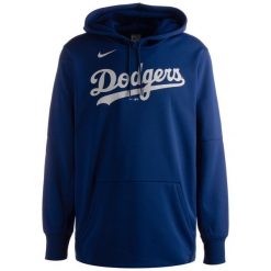 Bluza z kapturem Nike Los Angeles Dodgers. Niebieskie bluzy Nike, bez wzorów, z kapturem. Za 335.99 zł.