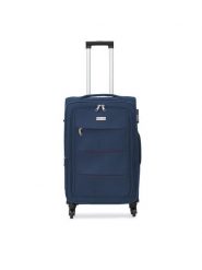 Semi Line Walizka średnia T5683-2 Granatowy. Niebieskie walizki Semi-line, bez wzorów, z materiału, średnie. Za 239.99 zł.