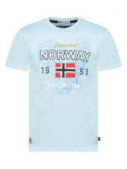 Geographical Norway Koszulka "Juitre" w kolorze błękitnym rozmiar: S. Niebieskie bezrękawniki Geographical Norway, s, bez wzorów, z bawełny, bez kołnierzyka, bez ramiączek. Za 48.28 zł.
