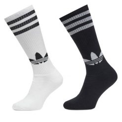 Zestaw 2 par wysokich skarpet unisex adidas. Białe skarpety Adidas, bez wzorów. Za 99.99 zł.