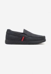 Granatowe Półbuty Mokasyny w Casualowym Stylu z Przeszyciami Finvia. Niebieskie eleganckie półbuty Born2be, bez wzorów, z jeansu, bez obcasa, na obcasie, bez zapięcia. W wyprzedaży za 135.99 zł.