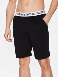 Brave Soul Szorty piżamowe MLWB-149KEV Czarny Regular Fit. Czarne szorty Brave Soul, m, bez wzorów, z bawełny. Za 89.99 zł.