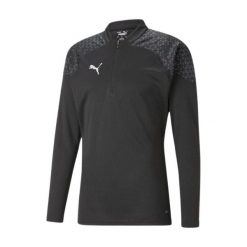 Bluza dresowa 1/4 zip Puma Team Cup. Czarne bluzy Puma, bez wzorów, z dresówki, bez kaptura. W wyprzedaży za 190.00 zł.