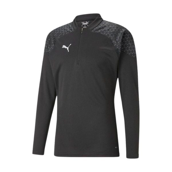 Bluza dresowa 1/4 zip Puma Team Cup. Czarne bluzy Puma, bez wzorów, z dresówki, bez kaptura. W wyprzedaży za 190.00 zł.
