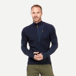 Koszulka męska trekkingowa z długim rękawem Simond MT900 merino. Niebieskie bluzki z długim rękawem SIMOND, l, bez wzorów, z dzianiny, bez kołnierzyka, bez ramiączek. Za 299.99 zł.