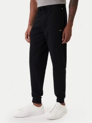 BOSS Joggery Waffle 50535878 Czarny Regular Fit. Czarne joggery i bojówki Boss, m, bez wzorów, z bawełny. Za 226.99 zł.