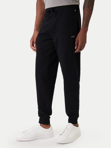 BOSS Joggery Waffle 50535878 Czarny Regular Fit. Czarne joggery i bojówki Boss, m, bez wzorów, z bawełny. Za 203.99 zł.