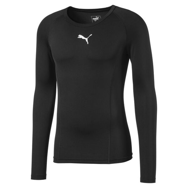 Koszulka męska sportowa Puma LIGA Baselayer Tee LS. Czarne bielizna termoaktywna Puma, m, bez wzorów, z elastanu, na fitness i siłownię. Za 139.00 zł.