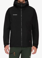 Kurtka z membraną męska Mammut Crater IV HS Hooded Jacket. Czarne kurtki Mammut, na zimę, l, bez wzorów, z gore-texu, bez kaptura. Za 1,996.95 zł.