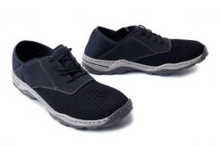 RIEKER 08015-14 blue, półbuty męskie. Niebieskie eleganckie półbuty Rieker, bez wzorów, bez obcasa, bez zapięcia. Za 299.90 zł.