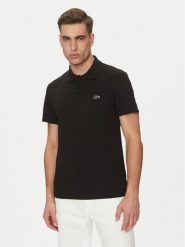 Lacoste Polo DH5522 Czarny Regular Fit. Czarne koszulki polo LACOSTE, m, bez wzorów, z syntetyku, bez kołnierzyka, bez ramiączek. Za 249.99 zł.