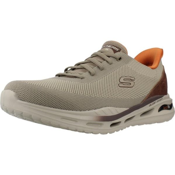 Buty SKECHERS ARCH FIT ORVAN Zielony. Zielone buty trekkingowe Skechers, bez wzorów, z tkaniny, bez zapięcia. Za 407.99 zł.