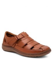 Go Soft Sandały 3481 Brązowy. Brązowe sandały GO SOFT, ze skóry, bez zapięcia. Za 167.99 zł.