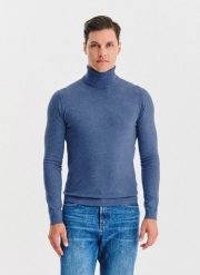 PAKO LORENTE - Golf męski w niebieskim kolorze. Niebieskie golfy Pako Lorente, m, bez wzorów, z nylonu, bez ramiączek. Za 119.99 zł.