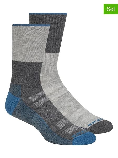 Skechers Skarpety (2 pary) w kolorze szarym rozmiar: 40,5-46. Szare skarpety Skechers, bez wzorów, ze splotem. Za 30.95 zł.