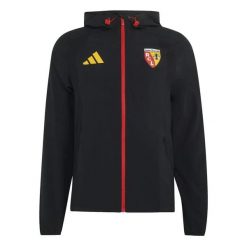 Kurtka przeciwwiatrowa RC Lens Tiro Travel. Czarne kurtki Adidas, l, bez wzorów, ze lnu, bez kaptura. Za 388.00 zł.