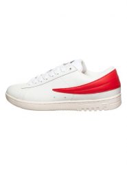 Fila Sneakersy w kolorze biało-czerwonym rozmiar: 43. Białe buty sportowe casual Fila, bez wzorów, z materiału, bez zapięcia. Za 114.71 zł.