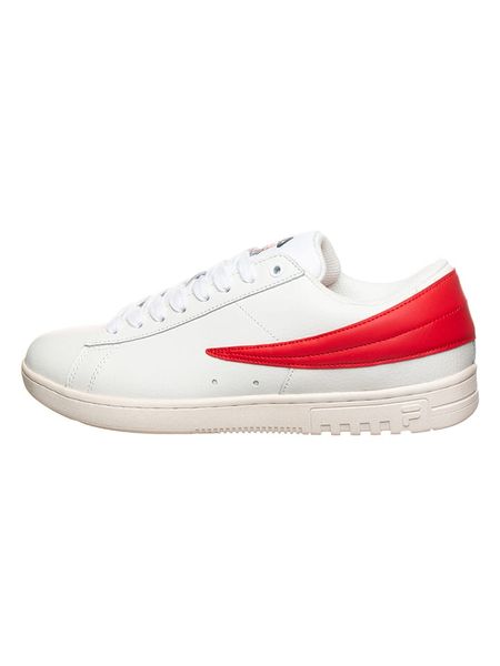 Fila Sneakersy w kolorze biało-czerwonym rozmiar: 43. Białe buty sportowe casual Fila, bez wzorów, z materiału, bez zapięcia. Za 114.71 zł.