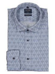 OLYMP Koszula "Casual" - Regular fit - w kolorze biało-granatowym rozmiar: XL. Białe koszule Olymp, xl, bez wzorów, z bawełny, bez kołnierzyka, bez ramiączek. Za 132.95 zł.