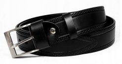 Pasek męski Rovicky czarny PRS-07-BGE BLACK. Czarne paski ROVICKY, z aplikacjami, klasyczne. Za 50.00 zł.
