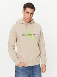Calvin Klein Jeans Bluza J30J320805 Beżowy Regular Fit. Brązowe bluzy Calvin Klein Jeans, m, bez wzorów, z bawełny, bez kaptura. Za 229.99 zł.