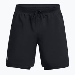 Spodenki do biegania męskie Under Armour Launch 7" 2IN1. Czarne szorty Under Armour, m, bez wzorów, sportowe. Za 239.99 zł.