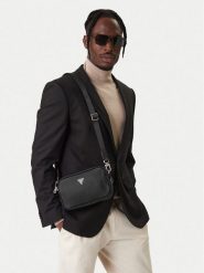 Guess Saszetka HMMISA P6150 Czarny. Czarne saszetki i nerki Guess, z aplikacjami, ze skóry. Za 329.99 zł.