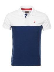 Peak Mountain Koszulka polo "Caloste" w kolorze granatowo-białym rozmiar: L. Białe koszulki polo Peak Mountain, l, bez wzorów, z bawełny, bez kołnierzyka, bez ramiączek. Za 122.96 zł.