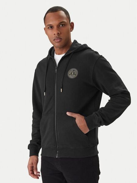 Versace Jeans Couture Bluza 80GAIT03 CF01T Czarny Regular Fit. Czarne bluzy Versace Jeans Couture, m, bez wzorów, z bawełny, bez kaptura. Za 1,028.99 zł.