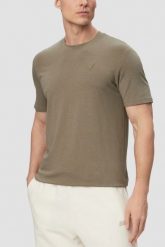 GUESS Zielony męski t-shirt z lampasami na krótki rękaw Hedley, Rozmiar XL. Zielone t-shirty Guess, z aplikacjami, bez ramiączek. W wyprzedaży za 89.99 zł.