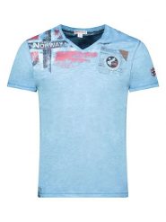 Geographical Norway Koszulka "Jamo" w kolorze błękitnym rozmiar: S. Niebieskie bezrękawniki Geographical Norway, s, bez wzorów, z bawełny, bez kołnierzyka, bez ramiączek. Za 52.79 zł.