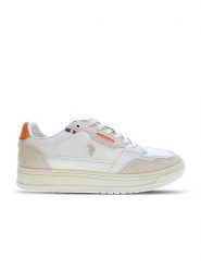 U.S. Polo Assn. Sneakersy w kolorze biało-beżowo-pomarańczowym rozmiar: 42. Białe buty sportowe casual U.S. Polo Assn., bez wzorów, bez zapięcia. Za 250.35 zł.