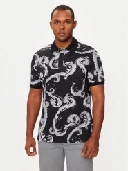Versace Jeans Couture Polo 77GAG6S0 Czarny Regular Fit. Czarne koszulki polo Versace Jeans Couture, m, bez wzorów, z bawełny, bez kołnierzyka, bez ramiączek. Za 649.99 zł.